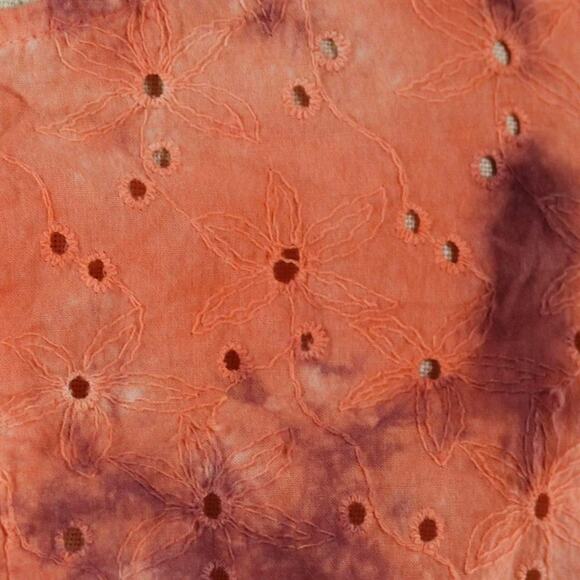 Womens Shirt Size XS Orange Tie Dye Tank Buttons Structured Hippie Vacation - Picture 6 of 7